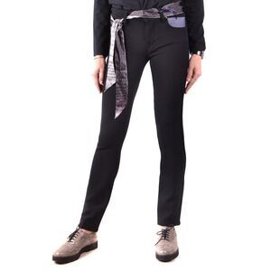 Jacob Cohen Slim Tie Belt Pants Women black Trousers
